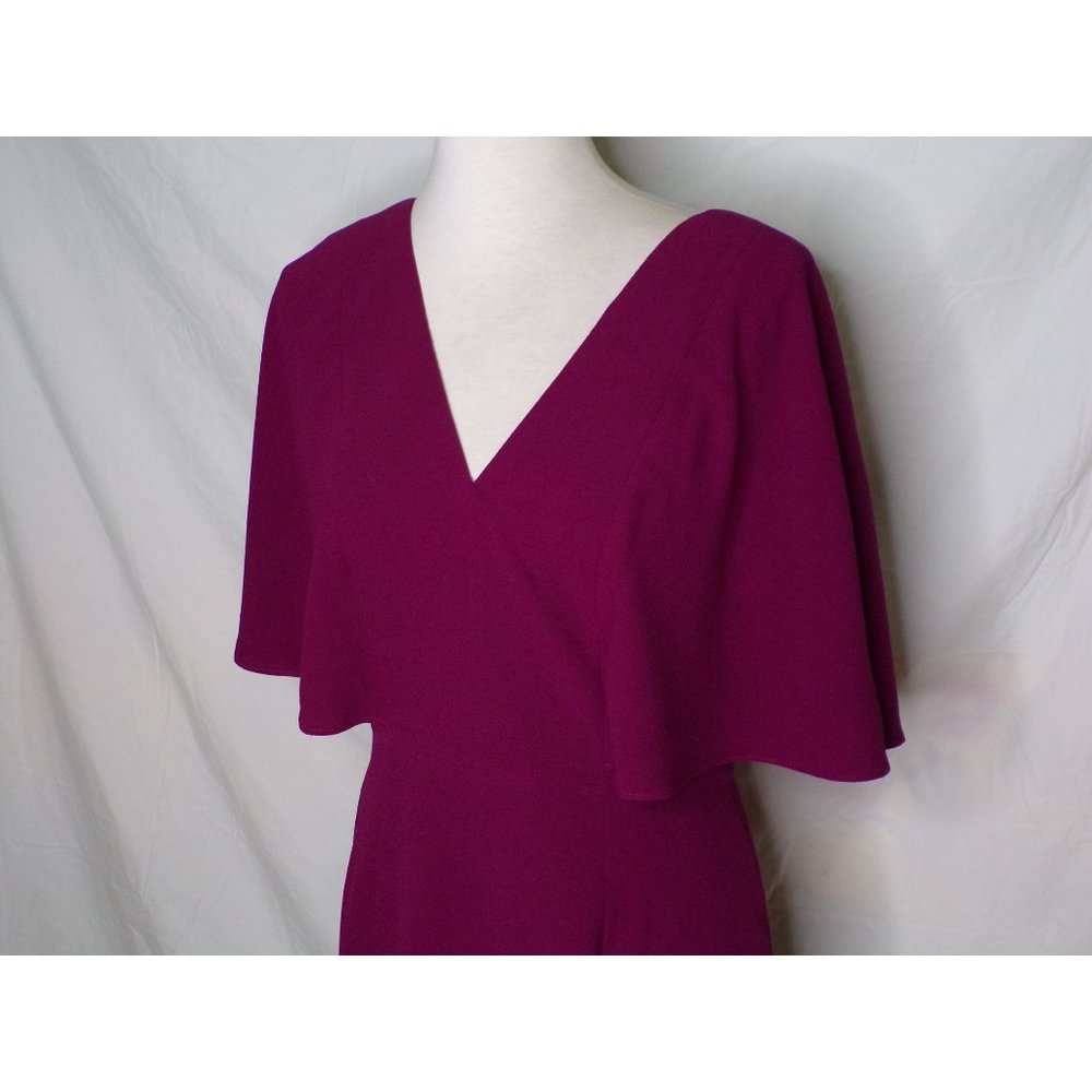 DRESS THE POPULATION Louisa Butterfly Sleeve Cocktail Dress Magenta Medium 6-8 - Picture 7 of 11